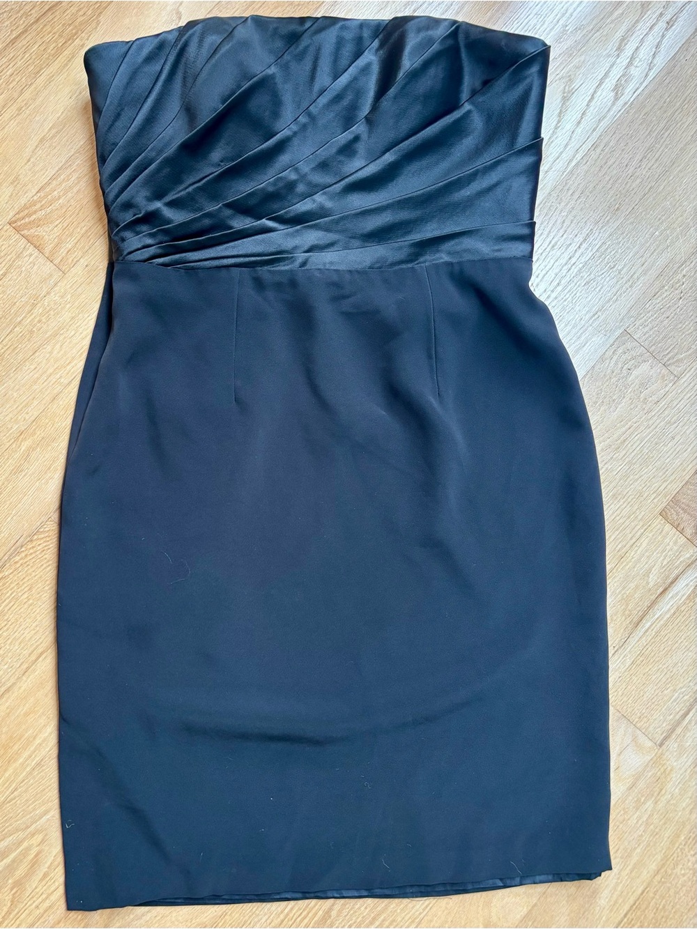 Vintage Bob Mackie Boutique Black Strapless Draped Cocktail Dress Size 14